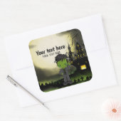 Schattige Halloween feest Frankenstein Vierkante Sticker (Envelop)