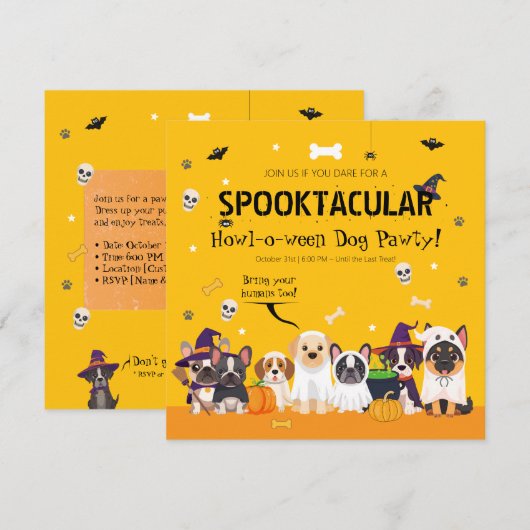 Schattige Halloween feest | Huisdier Kostuum Howl- Kaart (Voorkant / Achterkant)