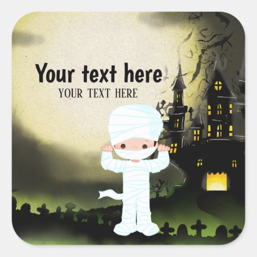 Schattige Halloween feest mama Vierkante Sticker (Voorkant)