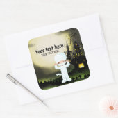 Schattige Halloween feest mama Vierkante Sticker (Envelop)