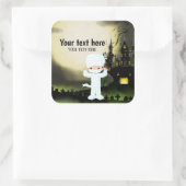 Schattige Halloween feest mama Vierkante Sticker (Tas)