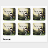 Schattige Halloween feest Skelet Vierkante Sticker (Vel)
