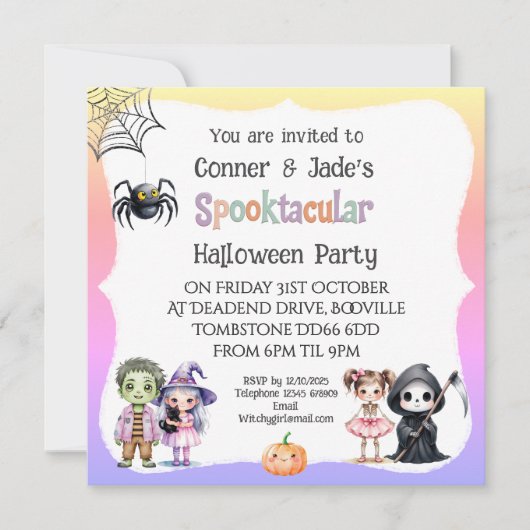 *Schattige Halloween feest voor kinderen Kaart (Voorkant)