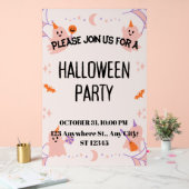 Schattige Halloween-feestuitnodiging Acryl Bord (Huwelijk)