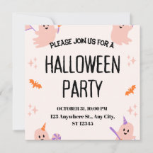Schattige Halloween-feestuitnodiging