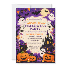 Schattige Halloween-feestuitnodiging