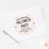 Schattige Halloween-feestuitnodiging Ronde Sticker (Envelop)