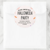 Schattige Halloween-feestuitnodiging Ronde Sticker (Tas)