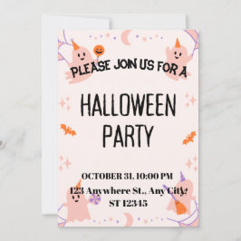 Schattige Halloween-feestuitnodiging Save The Date