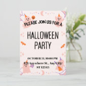 Schattige Halloween-feestuitnodiging Save The Date (Staand voorkant)