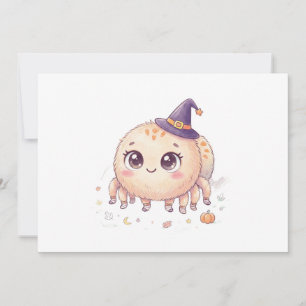 Schattige Halloween Fluffy Spin met Heksenhoed Kle Kaart