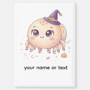 Schattige Halloween Fluffy Spin met Heksenhoed Kle Magneet