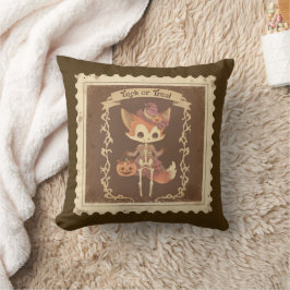 Schattige Halloween Fox Skeleton Pillow Kussen