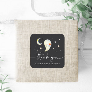 Schattige Halloween Geest Baby Shower Bedankt Vierkante Sticker