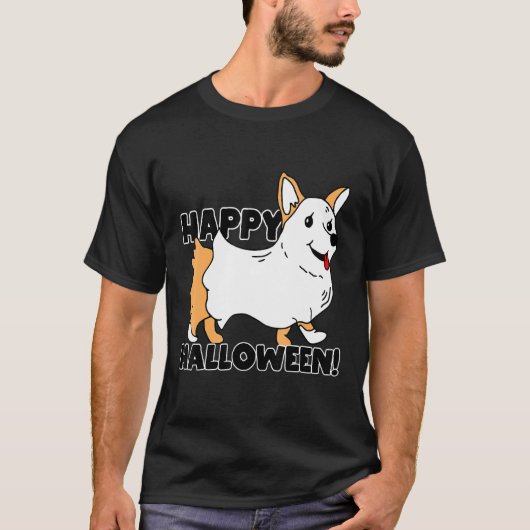Schattige Halloween Geest Corgi T-shirt (Voorkant)