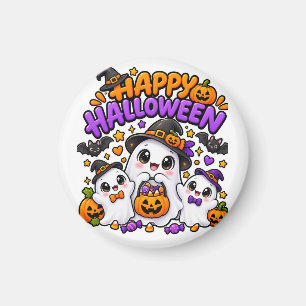Schattige Halloween Geest Familie Magneet