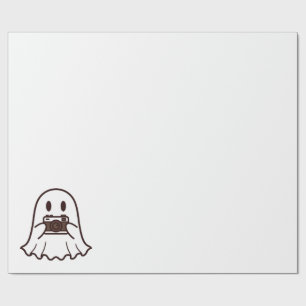 Schattige Halloween Geest Fotograaf Cadeaupapier