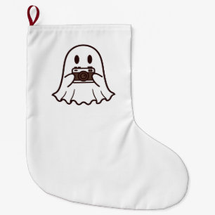 Schattige Halloween Geest Fotograaf Grote Kerstsok