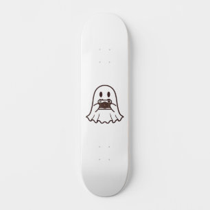 Schattige Halloween Geest Fotograaf Persoonlijk Skateboard