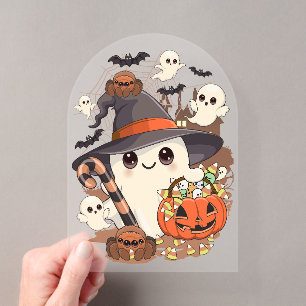 Schattige Halloween Geest Kawaii Stijl Acryl Uitnodigingen