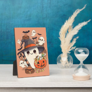 Schattige Halloween Geest Kawaii Stijl Fotoplaat