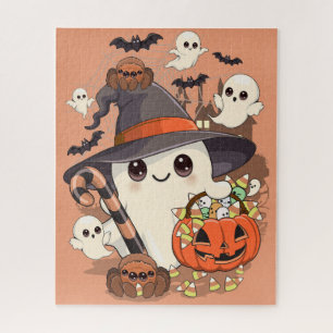Schattige Halloween Geest Kawaii Stijl Legpuzzel