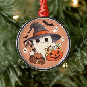 Schattige Halloween Geest Kawaii Stijl Metalen Ornament