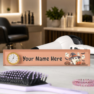 Schattige Halloween Geest Kawaii Stijl Naambordje