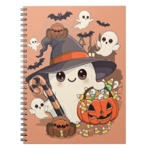 Schattige Halloween Geest Kawaii Stijl Notitieboek