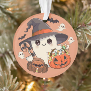 Schattige Halloween Geest Kawaii Stijl Ornament