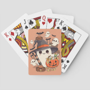 Schattige Halloween Geest Kawaii Stijl Pokerkaarten