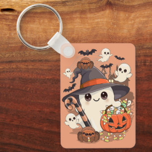 Schattige Halloween Geest Kawaii Stijl Sleutelhanger