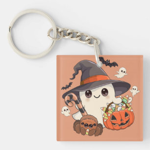 Schattige Halloween Geest Kawaii Stijl Sleutelhanger