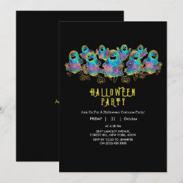 Schattige Halloween Geest Nep Glitters Kaart
