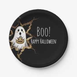 Schattige Halloween Geest Nep Glitters Papieren Bordje