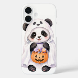 Schattige Halloween Geest Panda Pompoen Snoep iPho iPhone 16 Hoesje