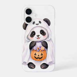 Schattige Halloween Geest Panda Pompoen Snoep iPho iPhone 16 Hoesje