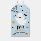 Schattige Halloween Geest Spectaculair Blauwe Verj Cadeaulabel (Voorkant)