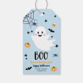 Schattige Halloween Geest Spectaculair Blauwe Verj Cadeaulabel (Achterkant)