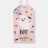 Schattige Halloween Geest Spectaculair Roze Verjaa Cadeaulabel (Voorkant)