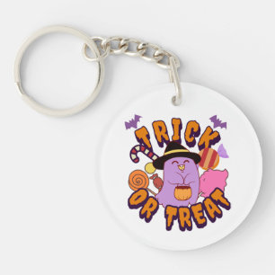 Schattige Halloween Geest Trick or Treat Sleutelhanger