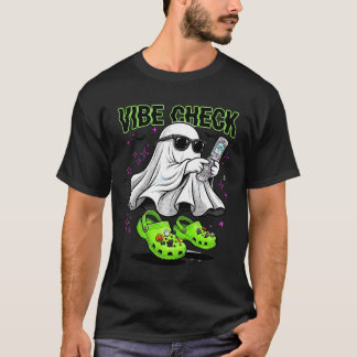 Schattige Halloween Geest Vibe Check Y2K Esthetiek T-shirt
