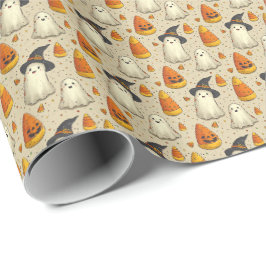 Schattige Halloween-geesten Cadeaupapier