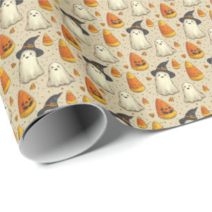 Schattige Halloween-geesten Cadeaupapier