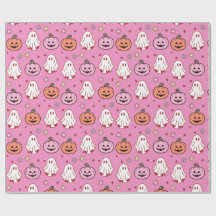 Schattige Halloween-geesten en pompoenen Roze
