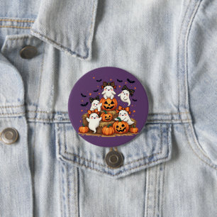 Schattige Halloween-geesten in Coquette-linten en  Ronde Button 7,6 Cm