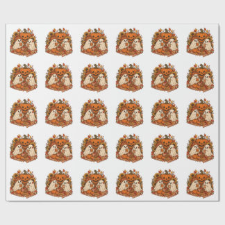Schattige Halloween-geesten Pompoen Herfst Picknic Cadeaupapier