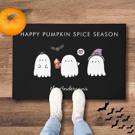 Schattige Halloween-geesten Pumpkin Spice Seizoen Deurmat
