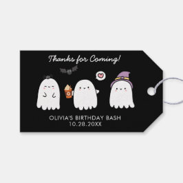 Schattige Halloween Geesten Verjaardagsfeestje Bed Cadeaulabel