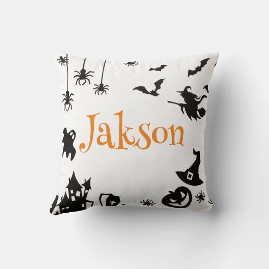 Schattige Halloween gepersonaliseerd Sierkussen -  (Achterkant)